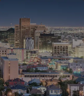 El Paso, Texas downtown skyline at dusk