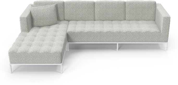 Light gray sectional sofa, freshly steam cleaned by Clover Carpet Cleaning